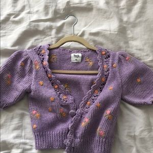 Tach Alba knit cardigan in lilac XS